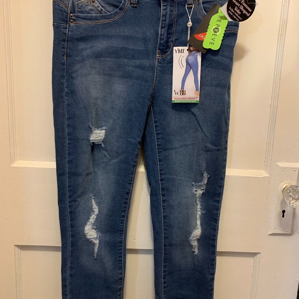 Women's Distressed YMI 7/28 Jeans NWT